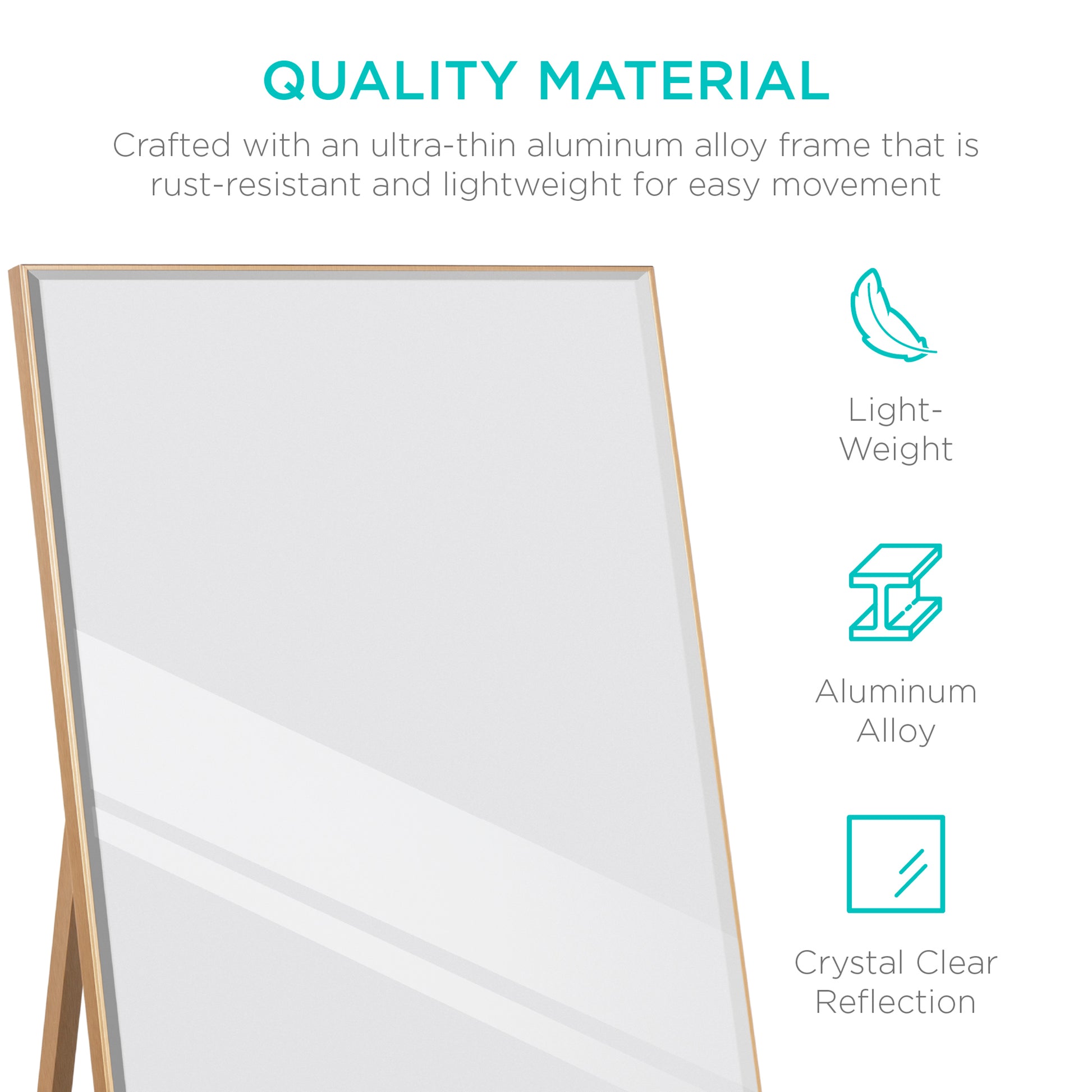 Large Full Length Mirror, Wall Hanging & Leaning Floor Mirror - 65x22in