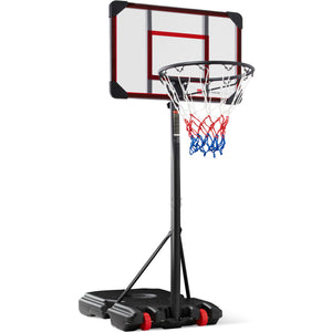 Kids  Height-Adjustable Basketball Hoop, Portable Backboard System w/ Wheels