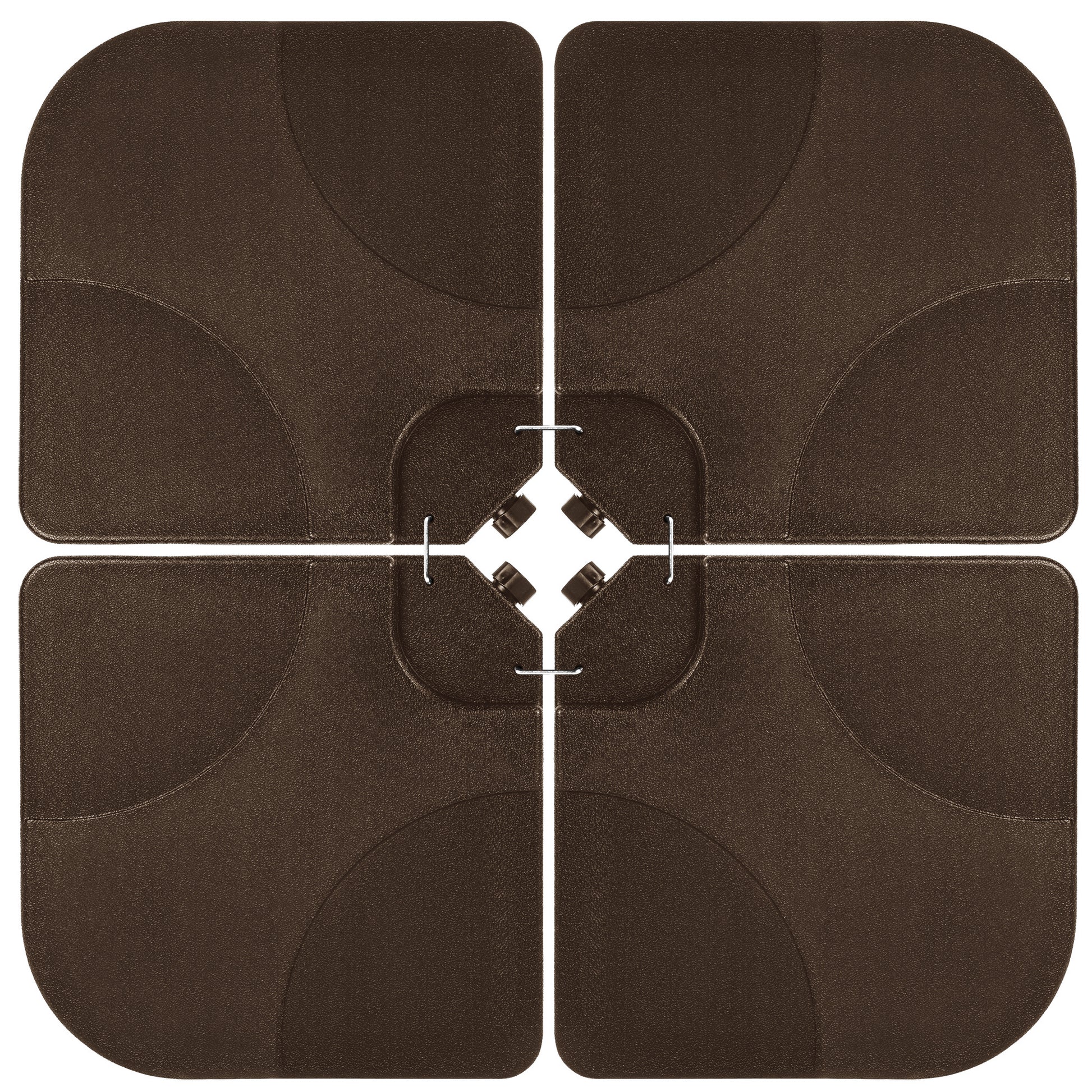 4-Piece Cantilever Offset Patio Umbrella Stand Square Base Plate Set