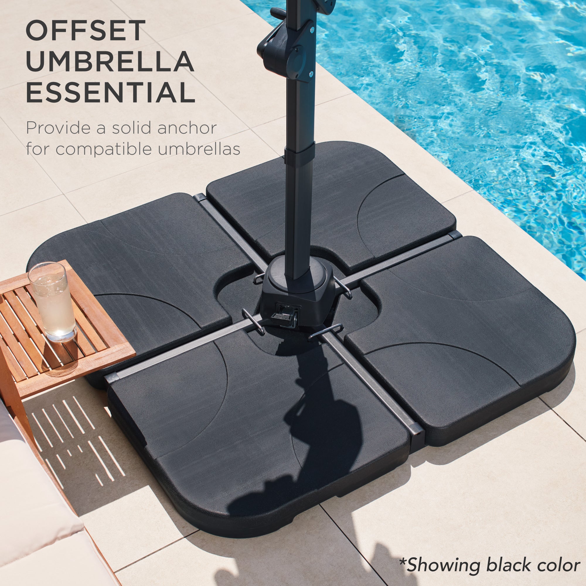 Best Choice Products Base per ombrellone in acciaio da 17,5 kg, supporto quadrato ponderato per esterni, cortile, ombrelloni da mercato, parasole con manopola di serraggio e fori di ancoraggio, colore Best Choice Products Base per ombrellone in acciaio da 17,5 kg, supporto quadrato ponderato per esterni, cortile, ombrelloni da mercato, parasole con manopola di serraggio e fori di ancoraggio, colore