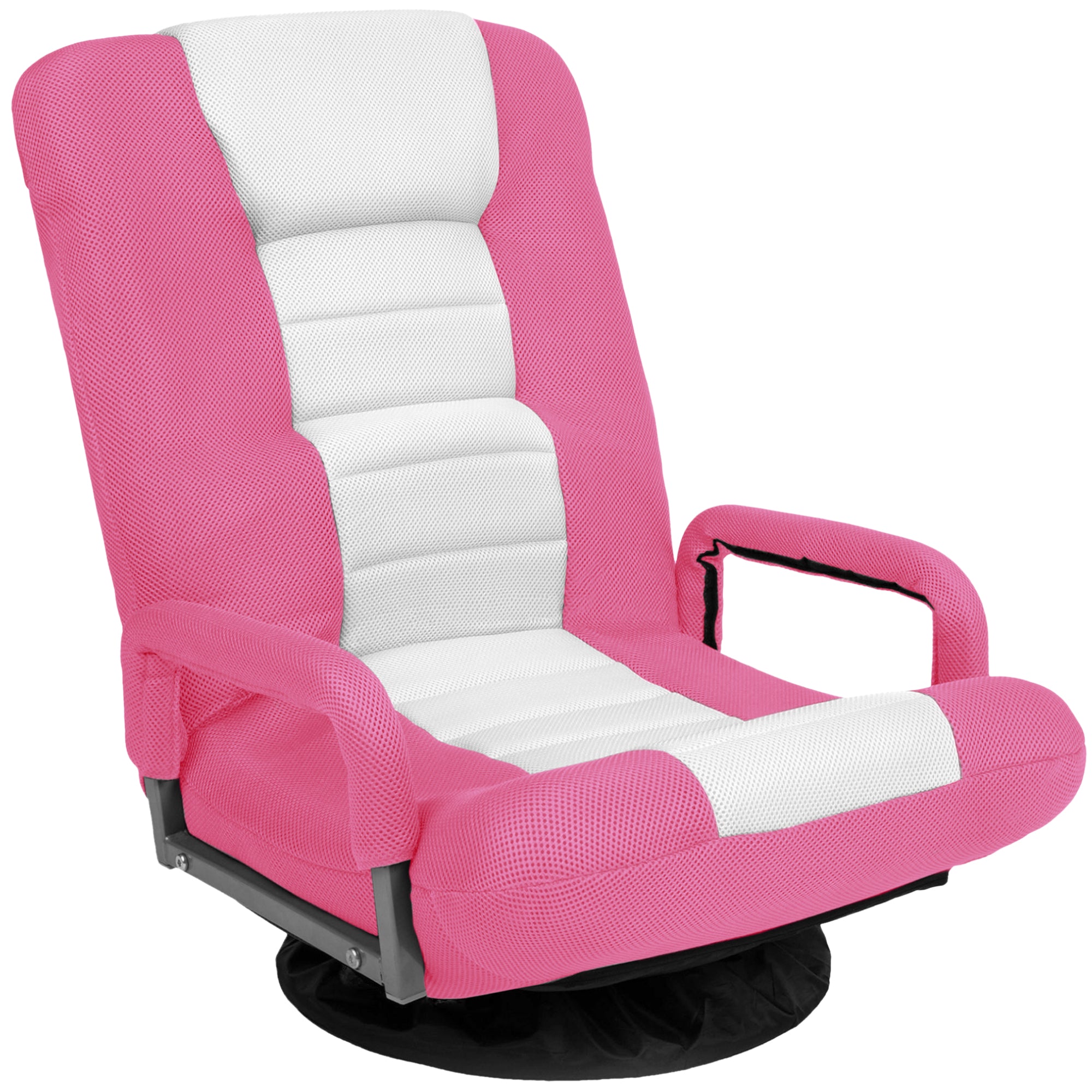 Gaming Floor Chair w/ 360-Degree Swivel, Armrest, Adjustable Backrest