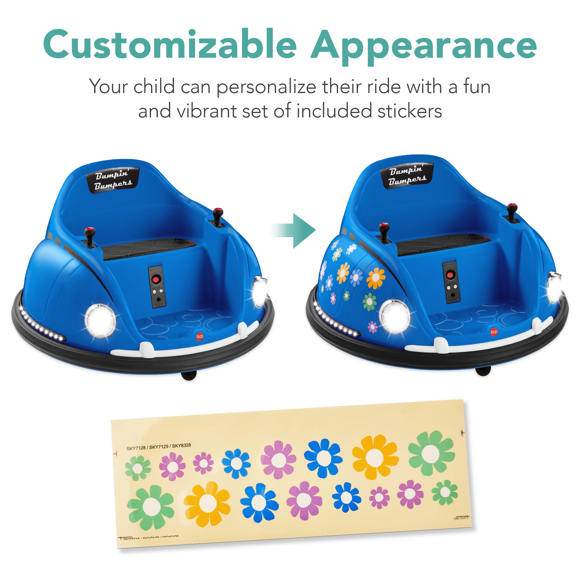 6V Kids Ride On Bumper Car Toy w/ Remote, Harness, Lights, 360 Degree Spin