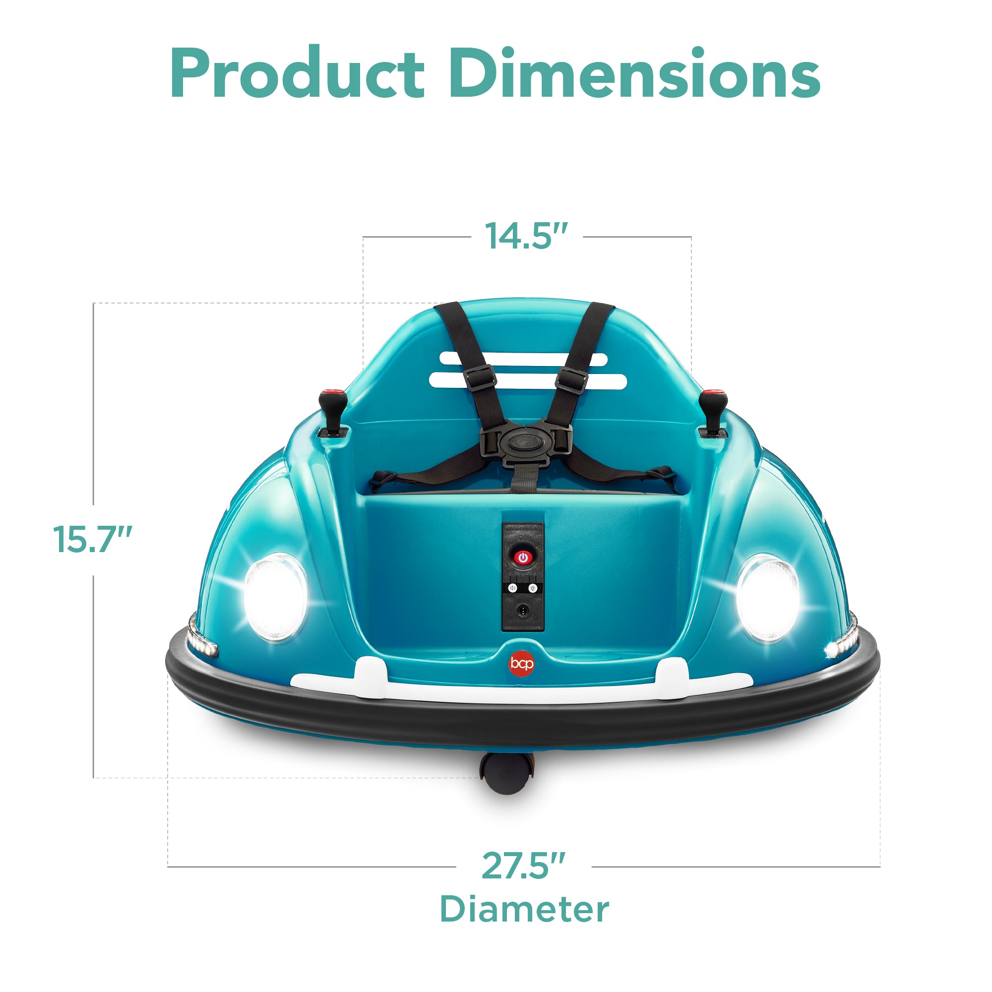 6V Kids Ride On Bumper Car Toy w/ Remote, Harness, Lights, 360