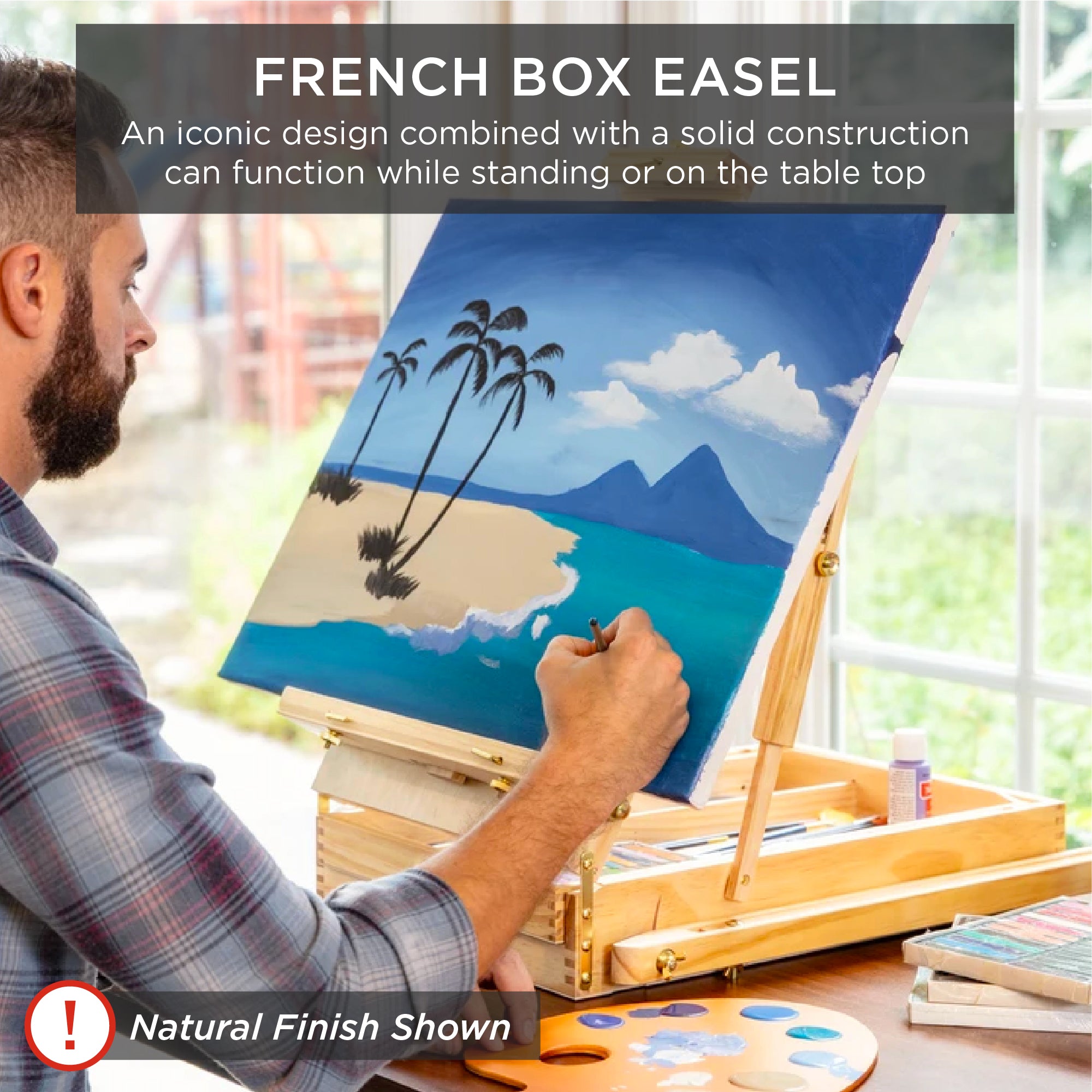 Art Easel for Painting, Portable Adjustable Tripod with 32-Piece Art Set