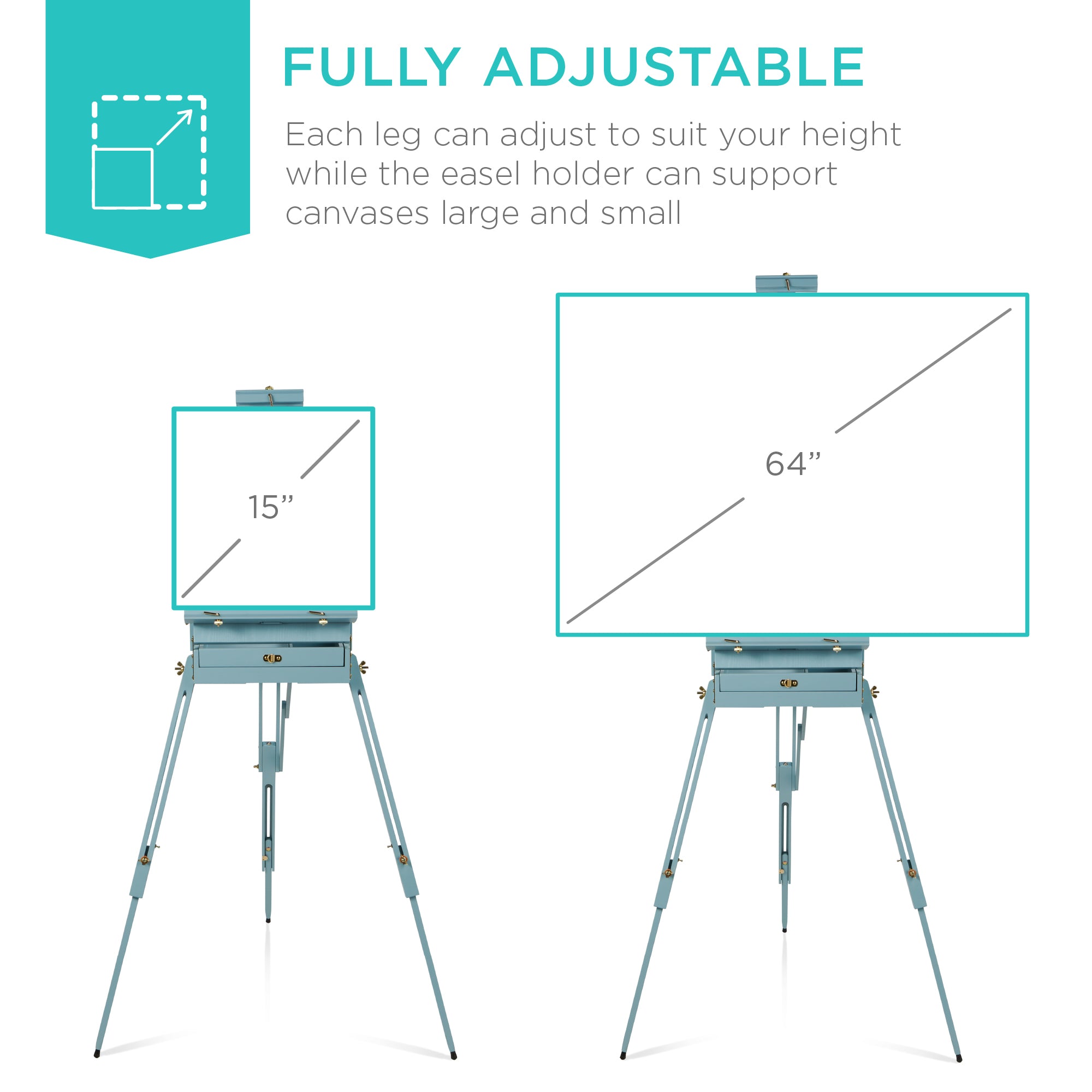 Art Easel for Painting, Portable Adjustable Tripod with 32-Piece Art Set