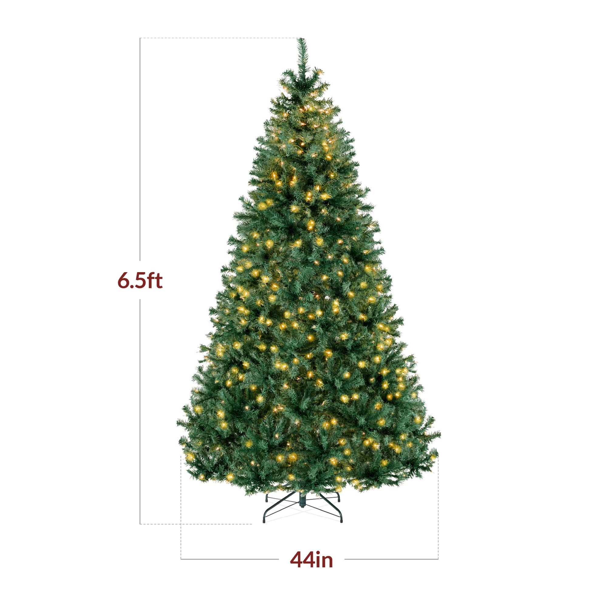 Premium Artificial Pre-Lit Pine Christmas Tree w/ 1,000 Tips, 250 Lights