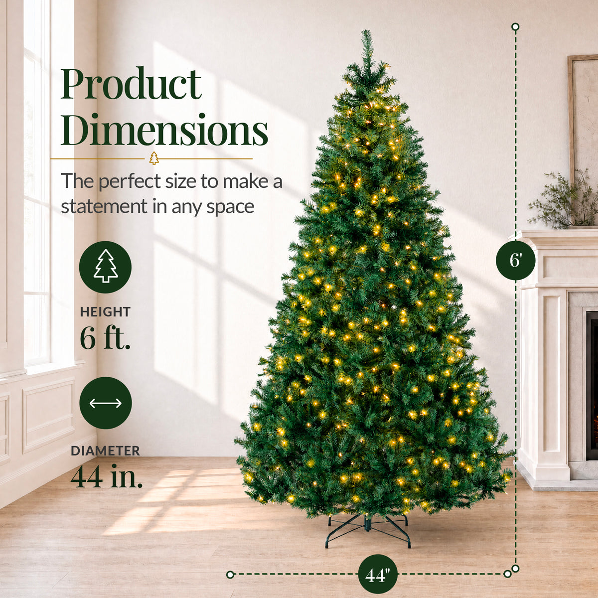 Artificial Christmas Tree with Viral Twinkling Lights, PreLit Holiday Pine