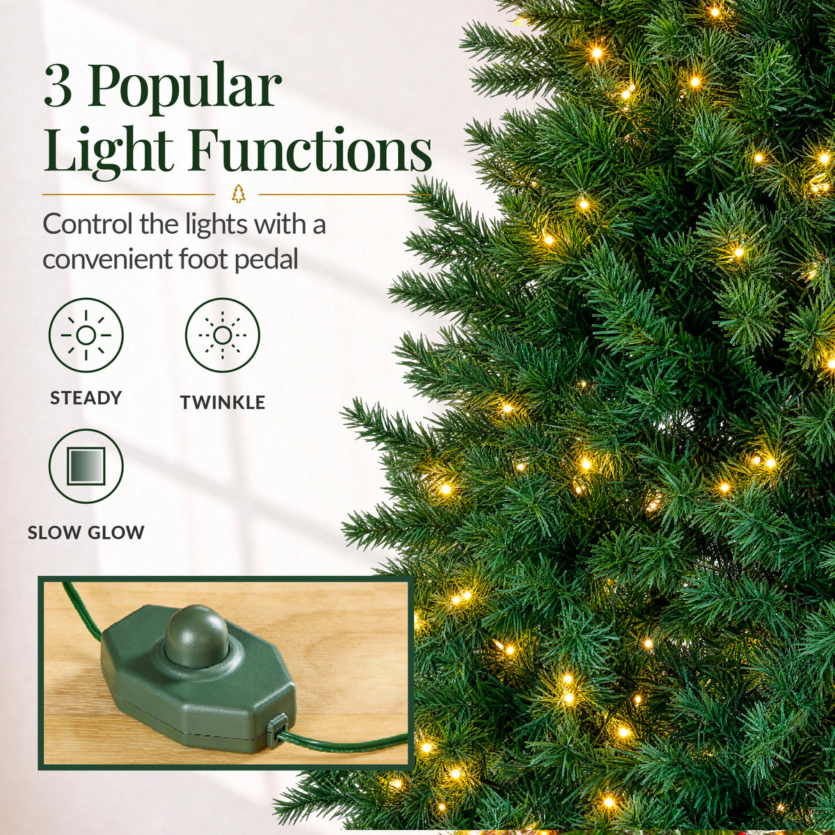 Artificial Christmas Tree with Viral Twinkling Lights, PreLit Holiday Pine