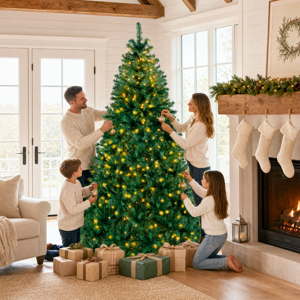 Artificial Christmas Tree with Viral Twinkling Lights, PreLit Holiday Pine