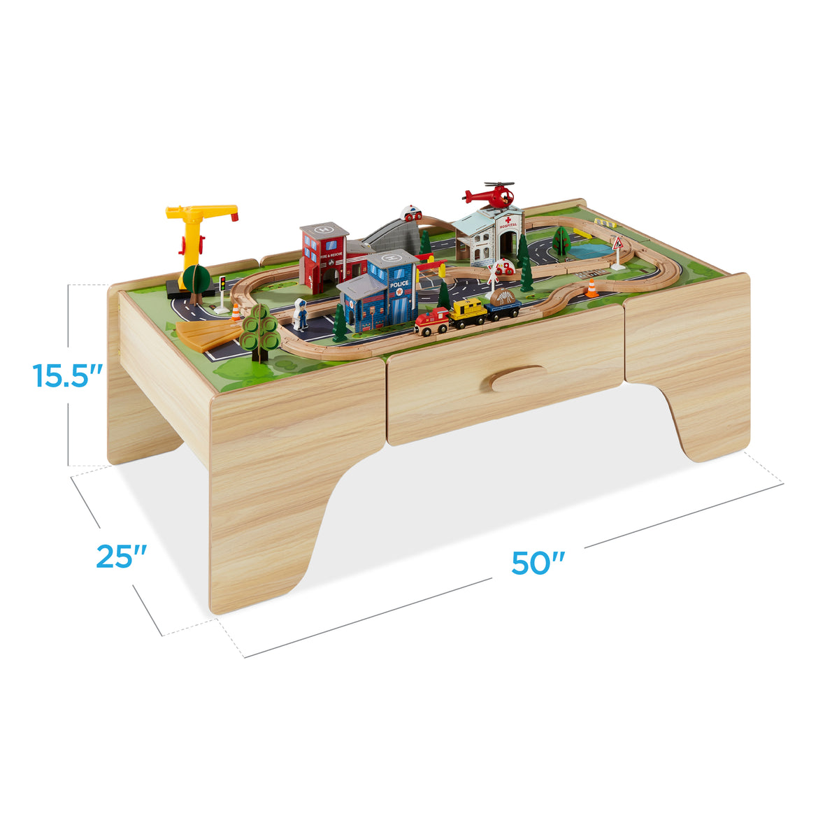 70-Piece Train Table, Large Multipurpose Playset w/ Reversible Table Top