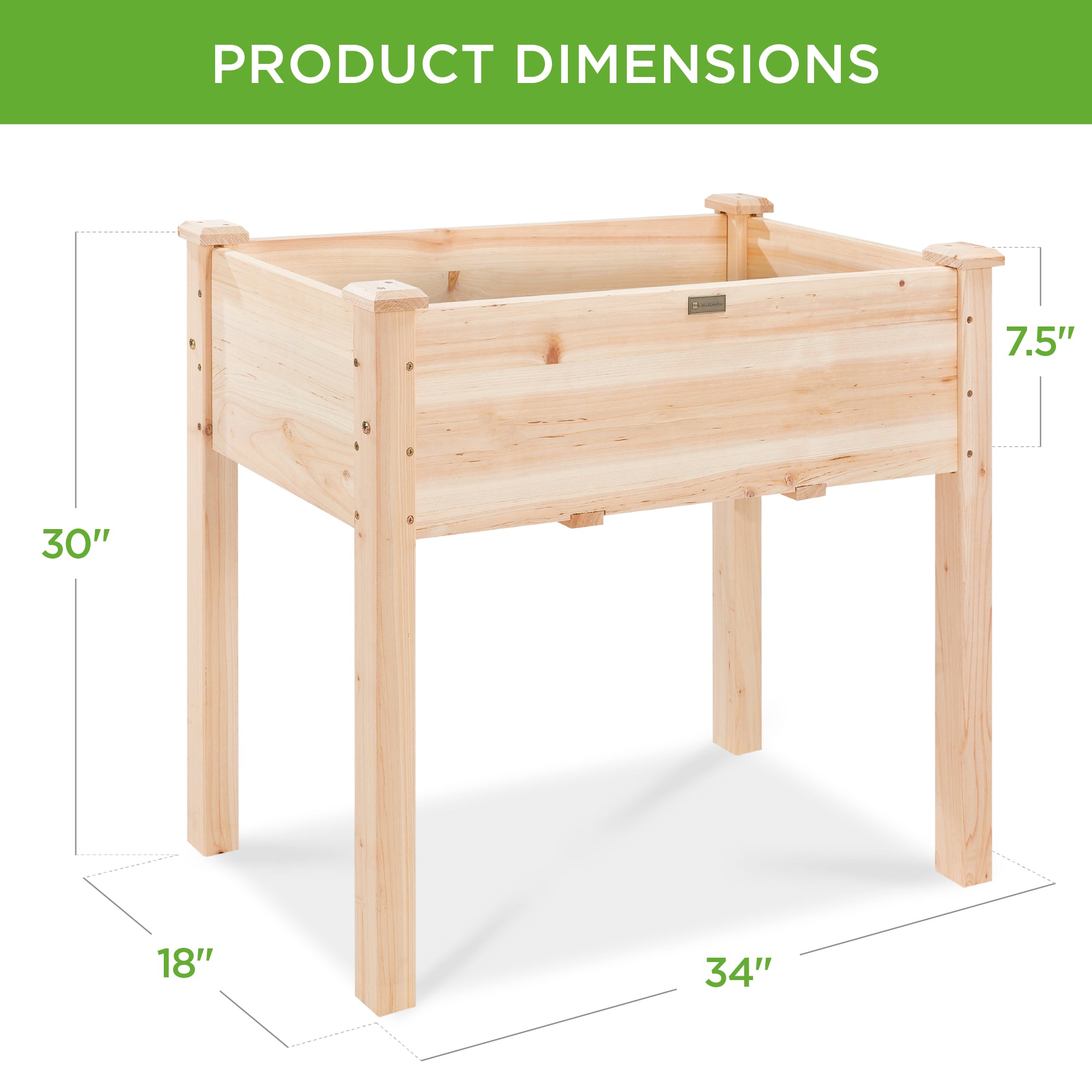 Raised Garden Bed, Elevated Wood Planter Box Stand w/ Bed Liner