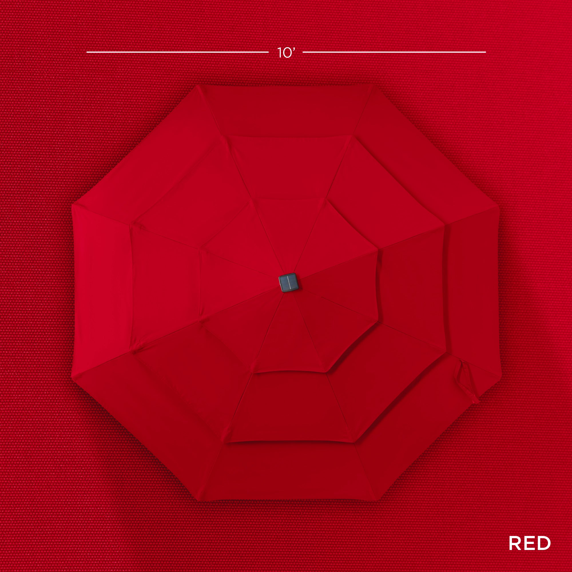 3-Tier Solar Patio Umbrella w/ LED Lights, Tilt Adjustment, Crank - 10ft