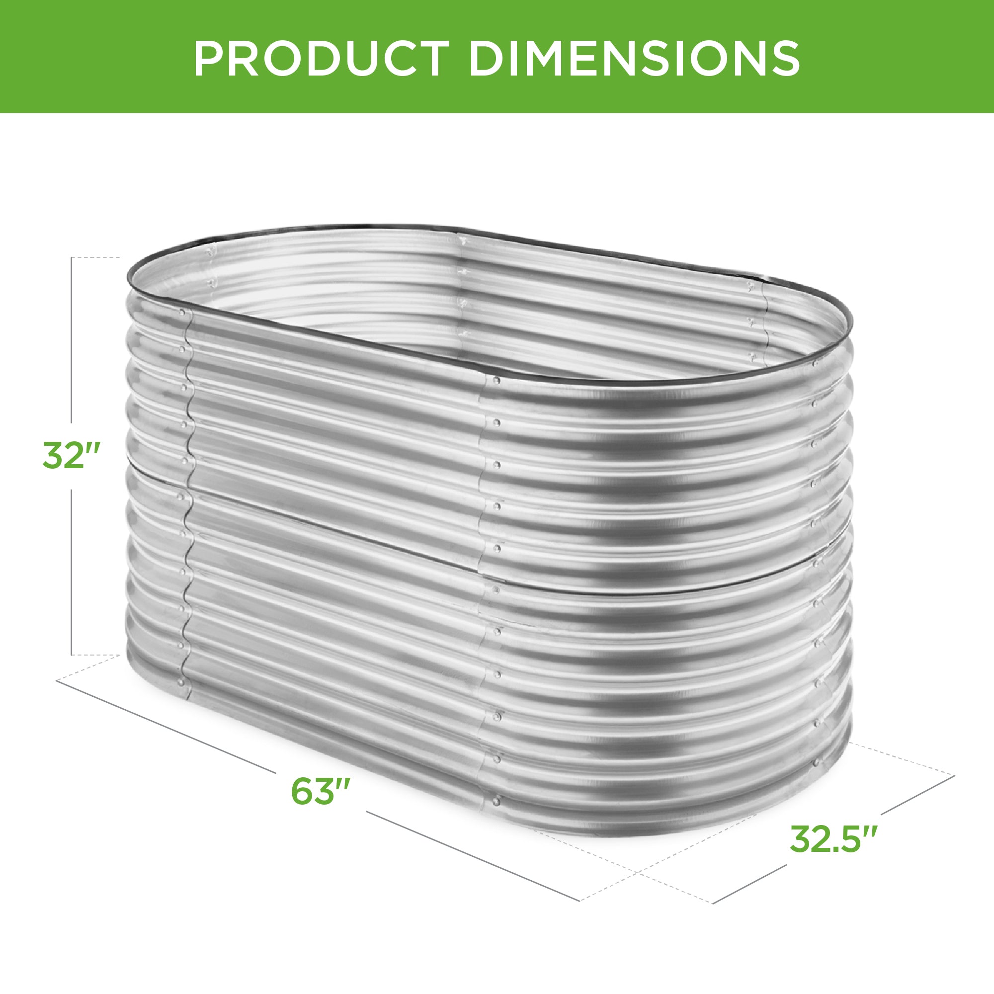 Raised Oval Garden Bed Customizable Elevated Outdoor Metal Planter - Thumbnail 5