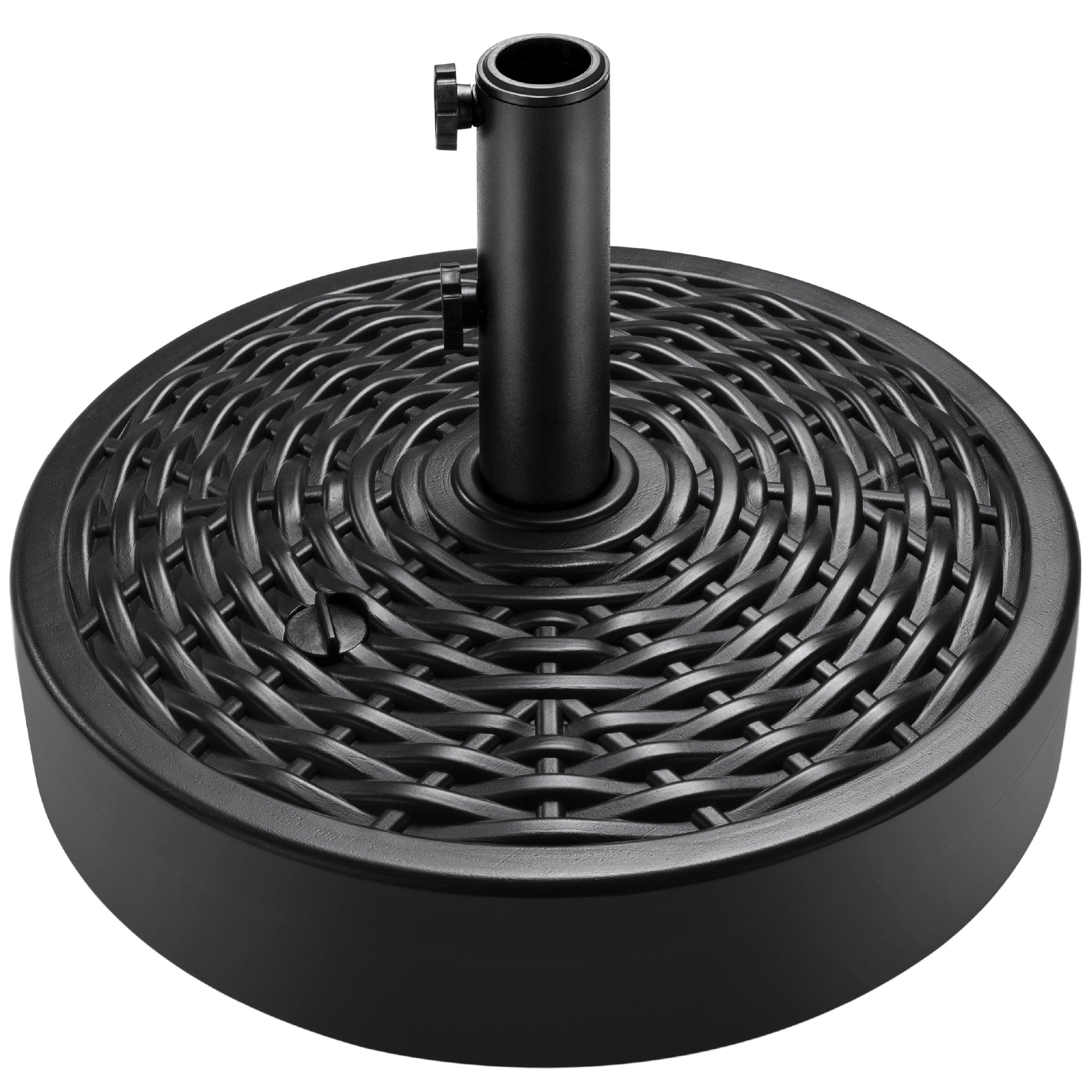 Plastic Patio Umbrella Base Pole Holder Accessory w/ 2 Adjustable Knobs