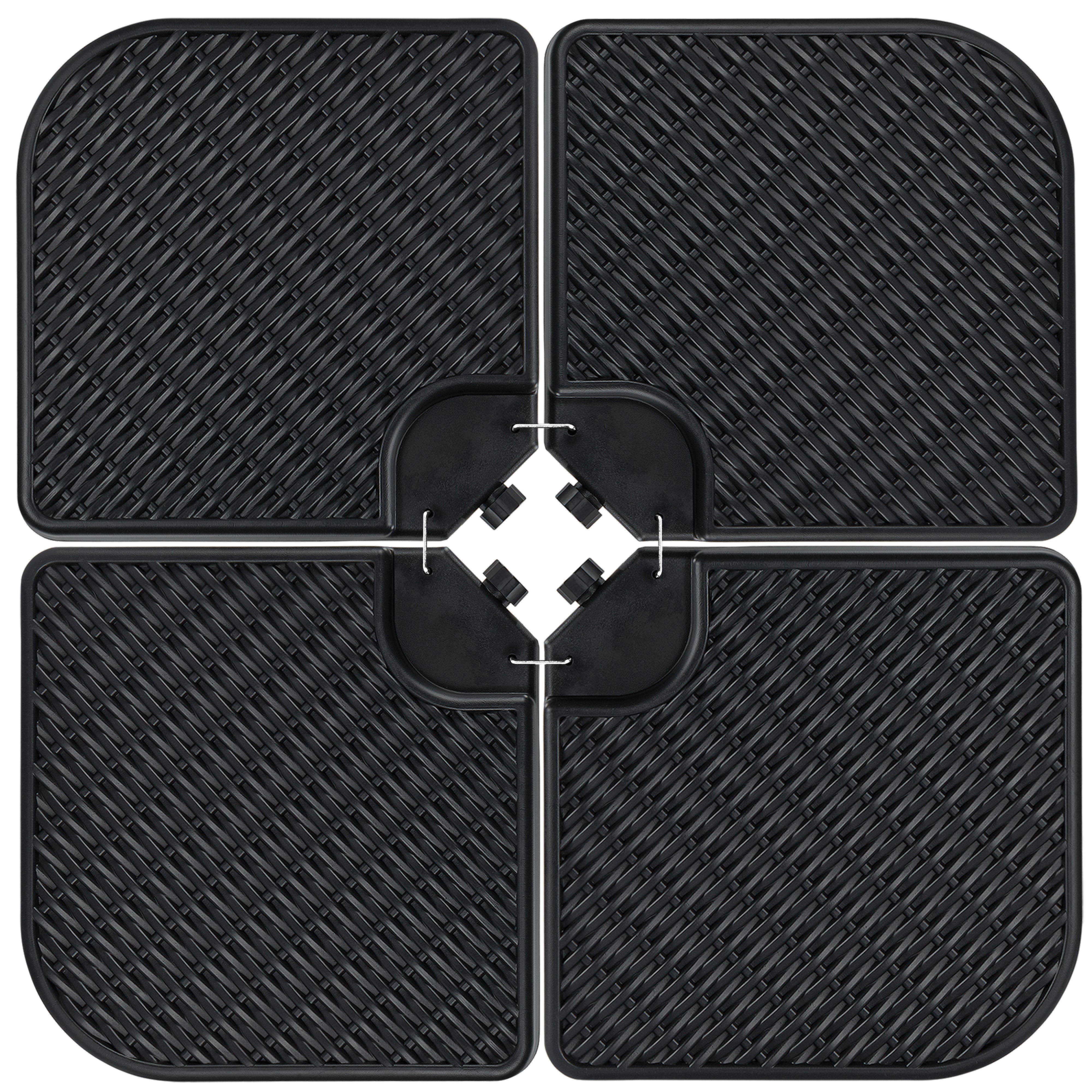 4-Piece Cantilever Offset Patio Umbrella Stand Square Base Plate Set