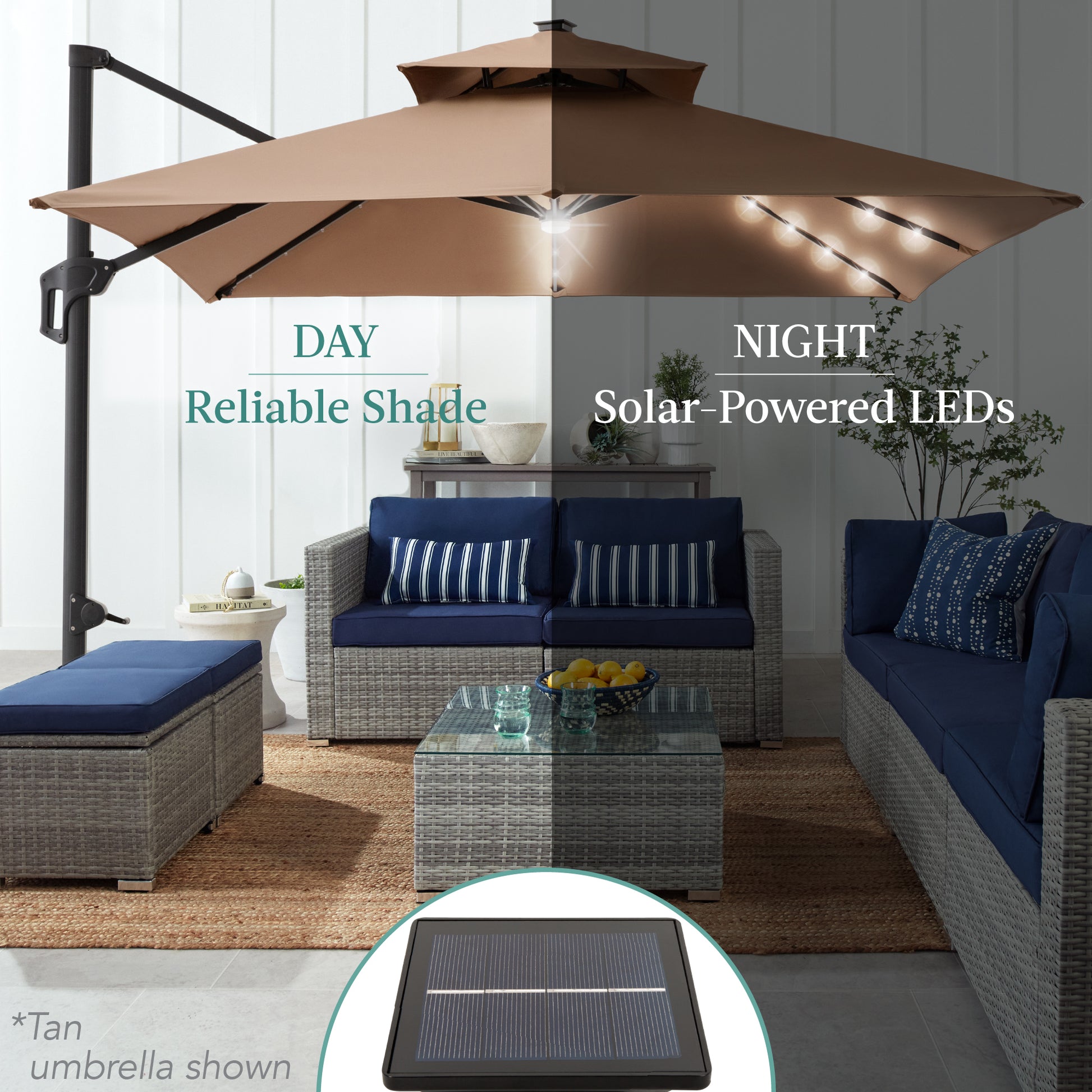 best choice products 15 twin patio umbrella canopy sky2837 Best Choice Products 10x10ft 2-Tier Square Outdoor Solar LED Cantilever Patio Umbrella w/ Base Included