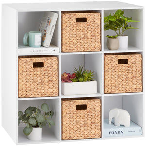 9-Cube Bookshelf  Storage Display w/ 3 Removable Panels, Customizable Design