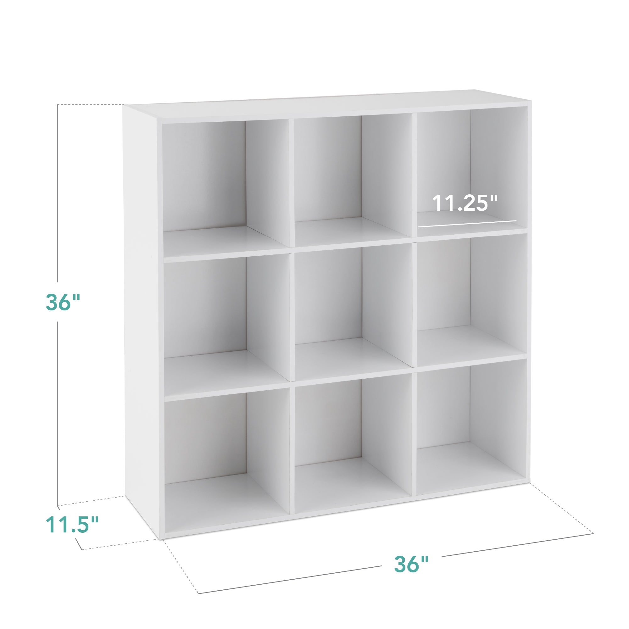 9-Cube Bookshelf Storage Display w/ 3 Removable Panels, Customizable Design