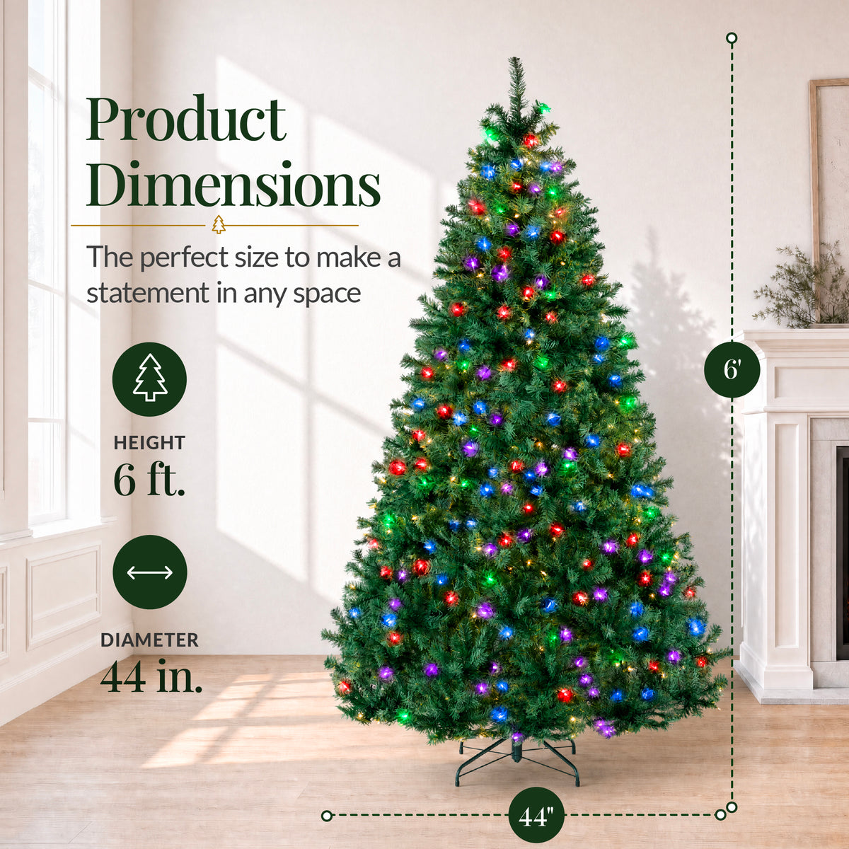 Artificial Christmas Tree with Viral Twinkling Lights, PreLit Holiday Pine