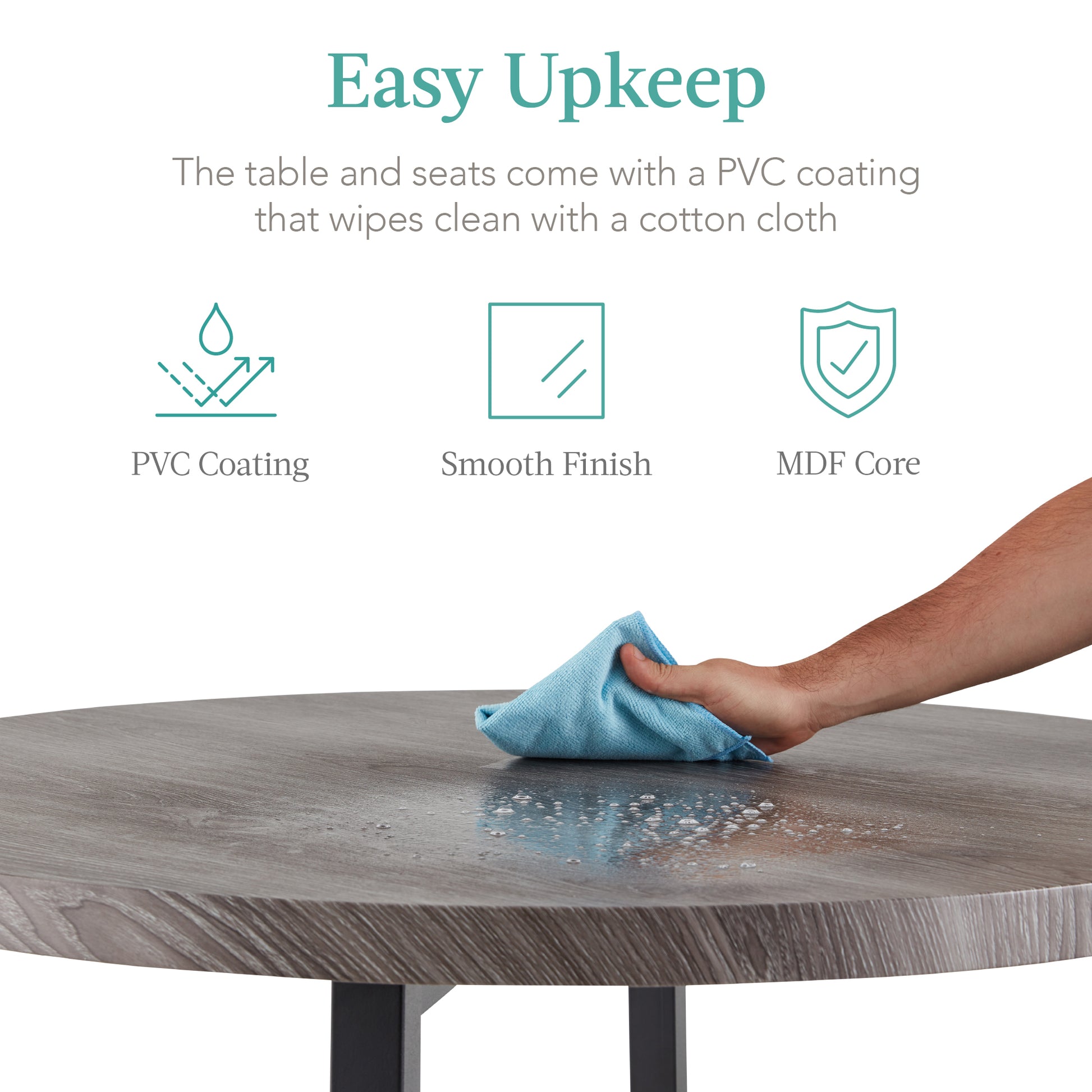 5-Piece Modern Round Counter Height Dining Set w/ 4 Chairs