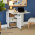 Multipurpose Folding Table w/ Wheels, 3 Storage Shelves, Cubby, Handle ...