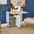 Multipurpose Folding Table w/ Wheels, 3 Storage Shelves, Cubby, Handle ...