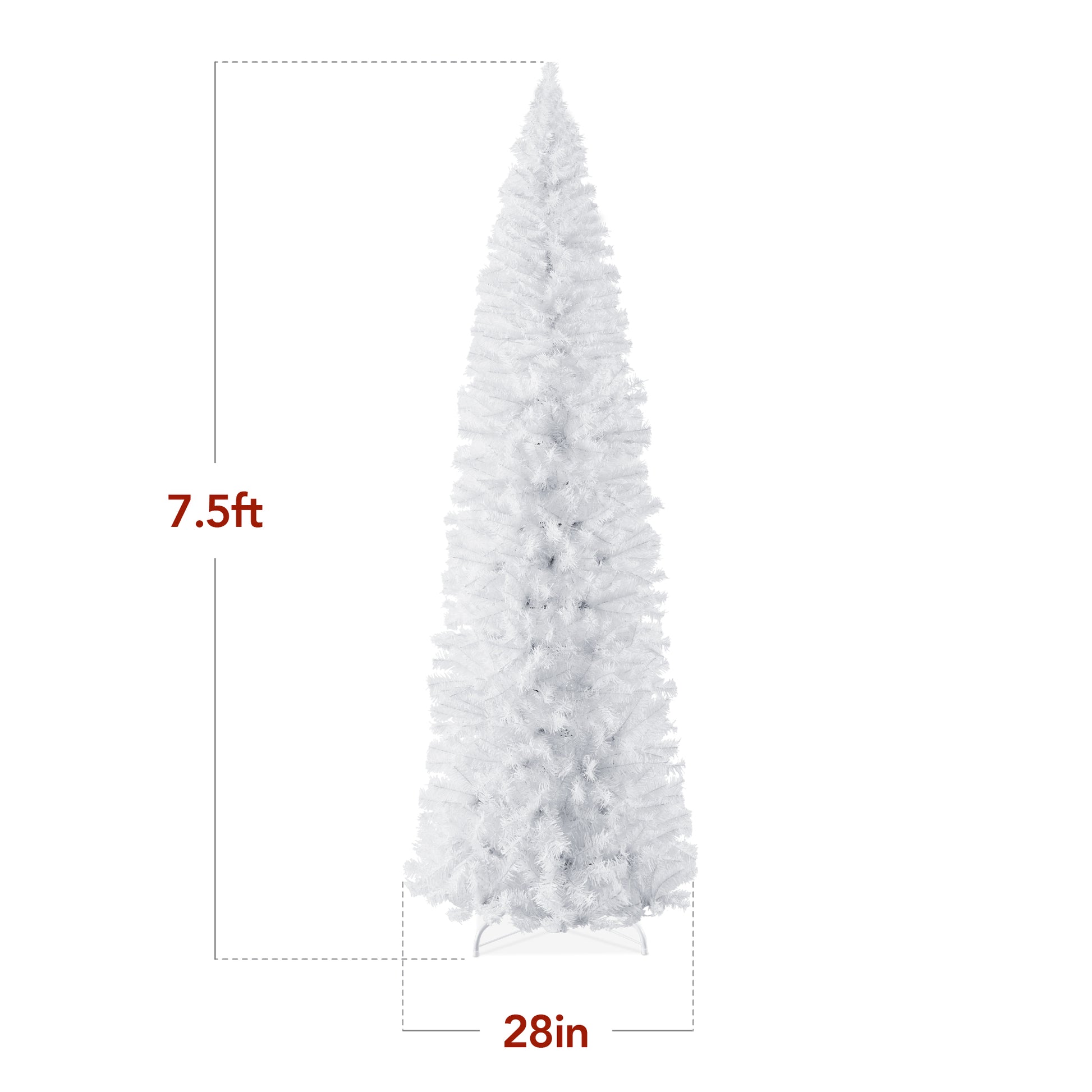 White Artificial Pencil Holiday Christmas Tree