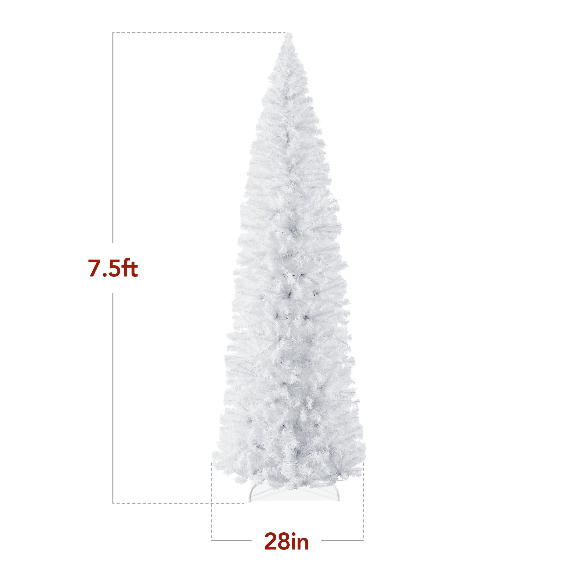 White Artificial Pencil Holiday Christmas Tree