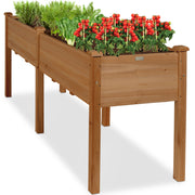 Raised Garden Bed, Elevated Wood Garden Planter Stand - 72x24x30in