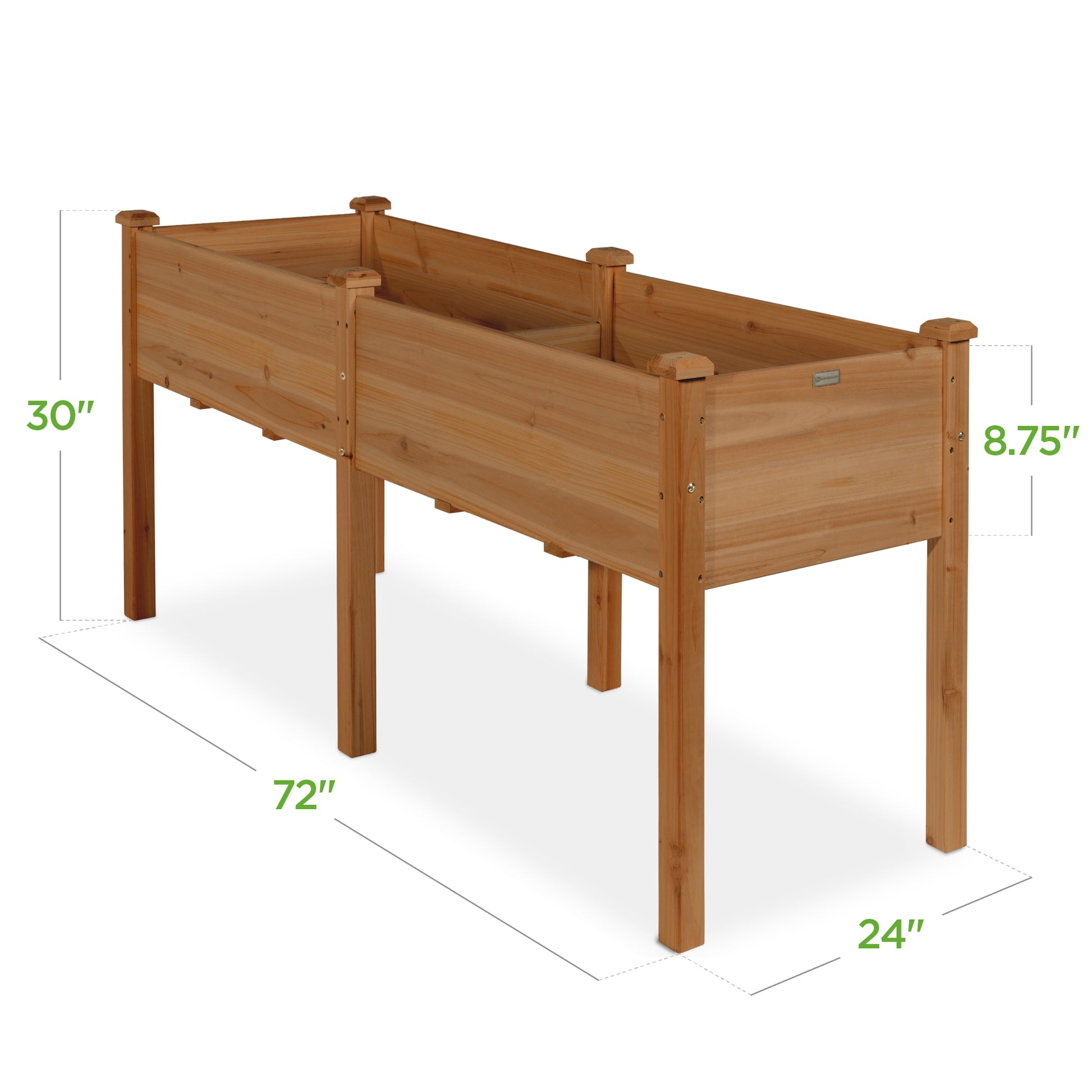 Raised Garden Bed, Elevated Wood Garden Planter Stand - 72x24x30in
