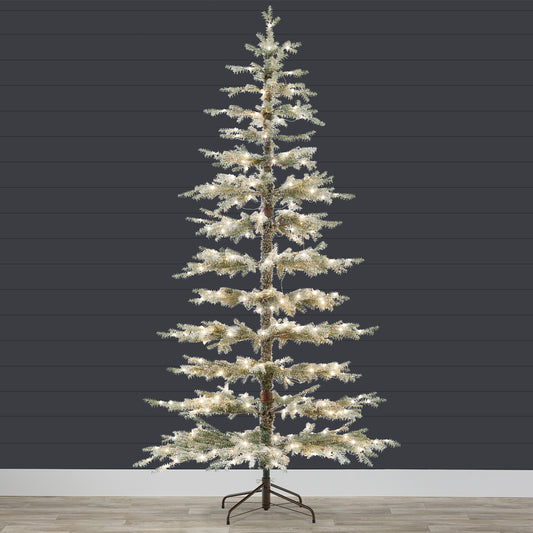 Pre-Lit Sparse Flocked Christmas Tree w/ 2-in-1 LEDs, Cordless Connection