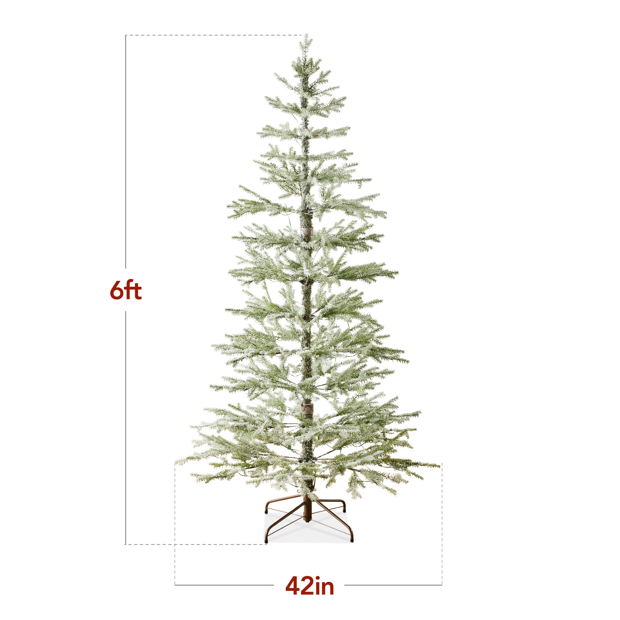 Green Pre-Lit Sparse Flocked Christmas Tree w/ 2-in-1 LEDs, Cordless Connection