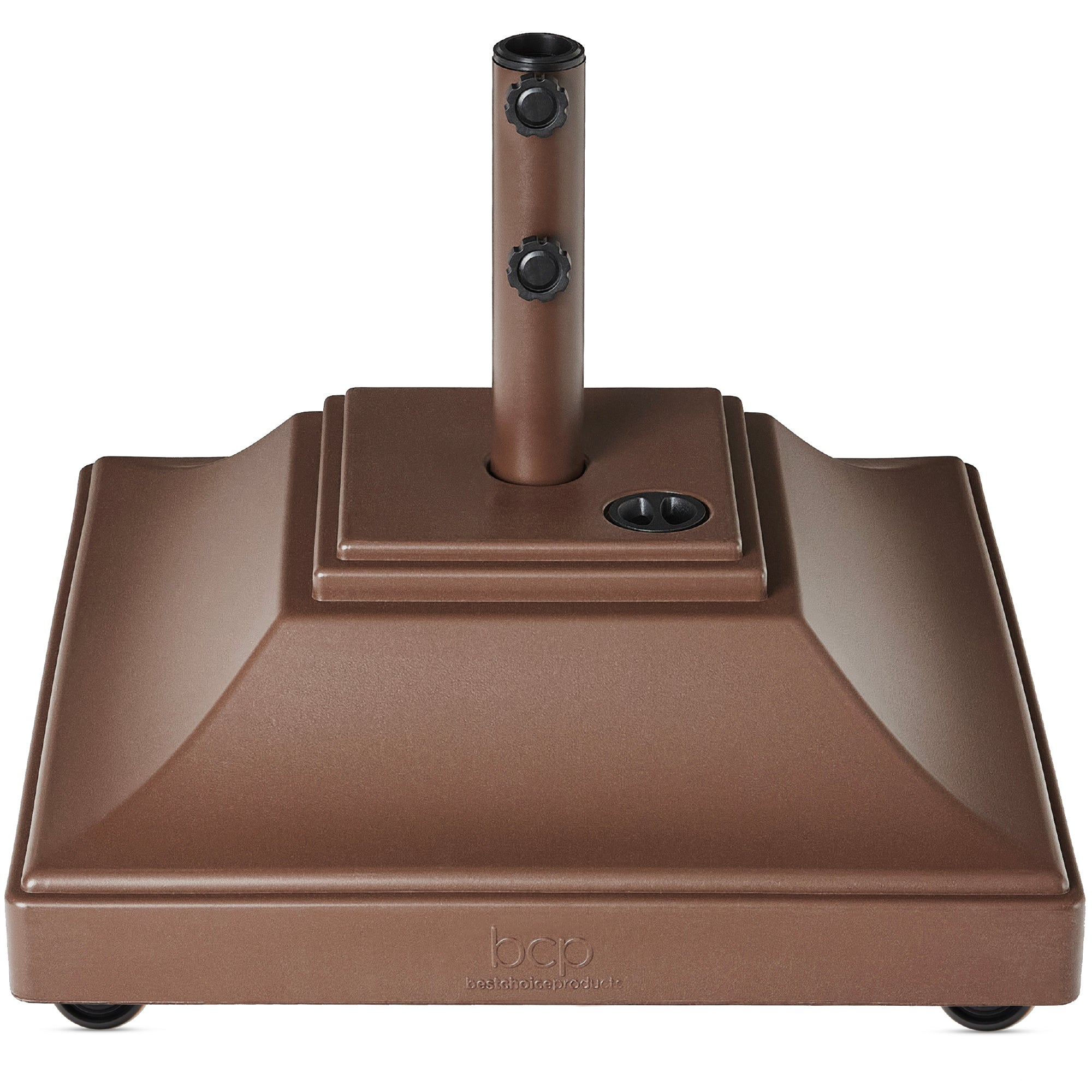 Best Choice Products Mobile Umbrella Base, Fillable Heavy-Duty Market Stand w/4 Wheels, 2 Locks, 120lb Capacity - Brown Best Choice Products Mobile Umbrella Base, Fillable Heavy-Duty Market Stand w/4 Wheels, 2 Locks, 120lb Capacity - Brown