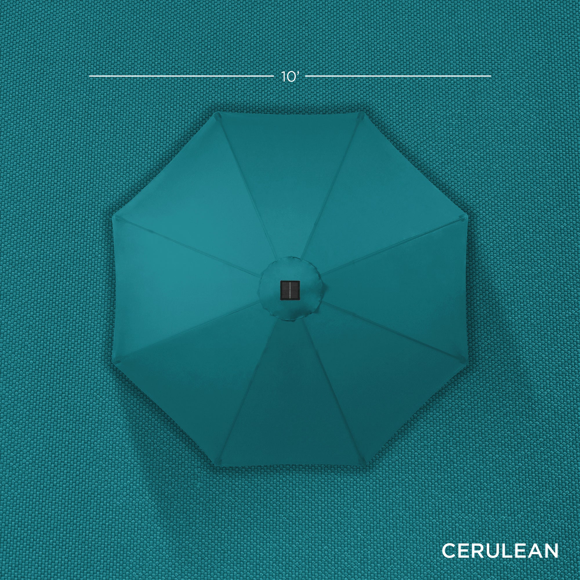 Solar LED Lighted Patio Umbrella w/ Tilt Adjustment, UV-Resistant - 10ft