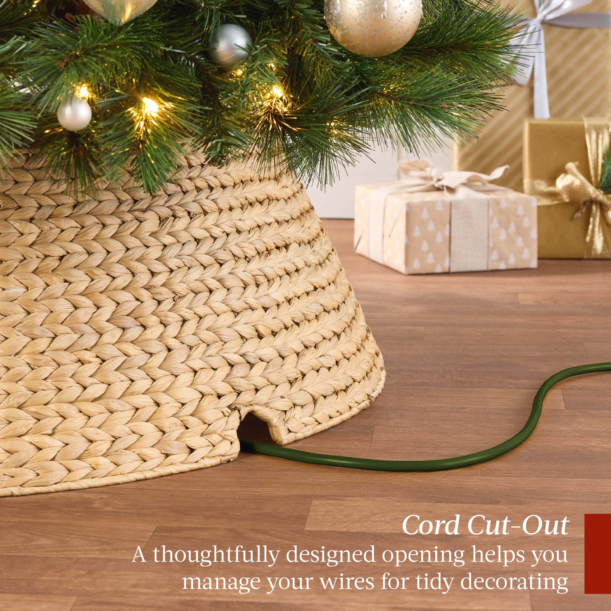 Woven Hyacinth Christmas Holiday Tree Collar - 24in – Best Choice
