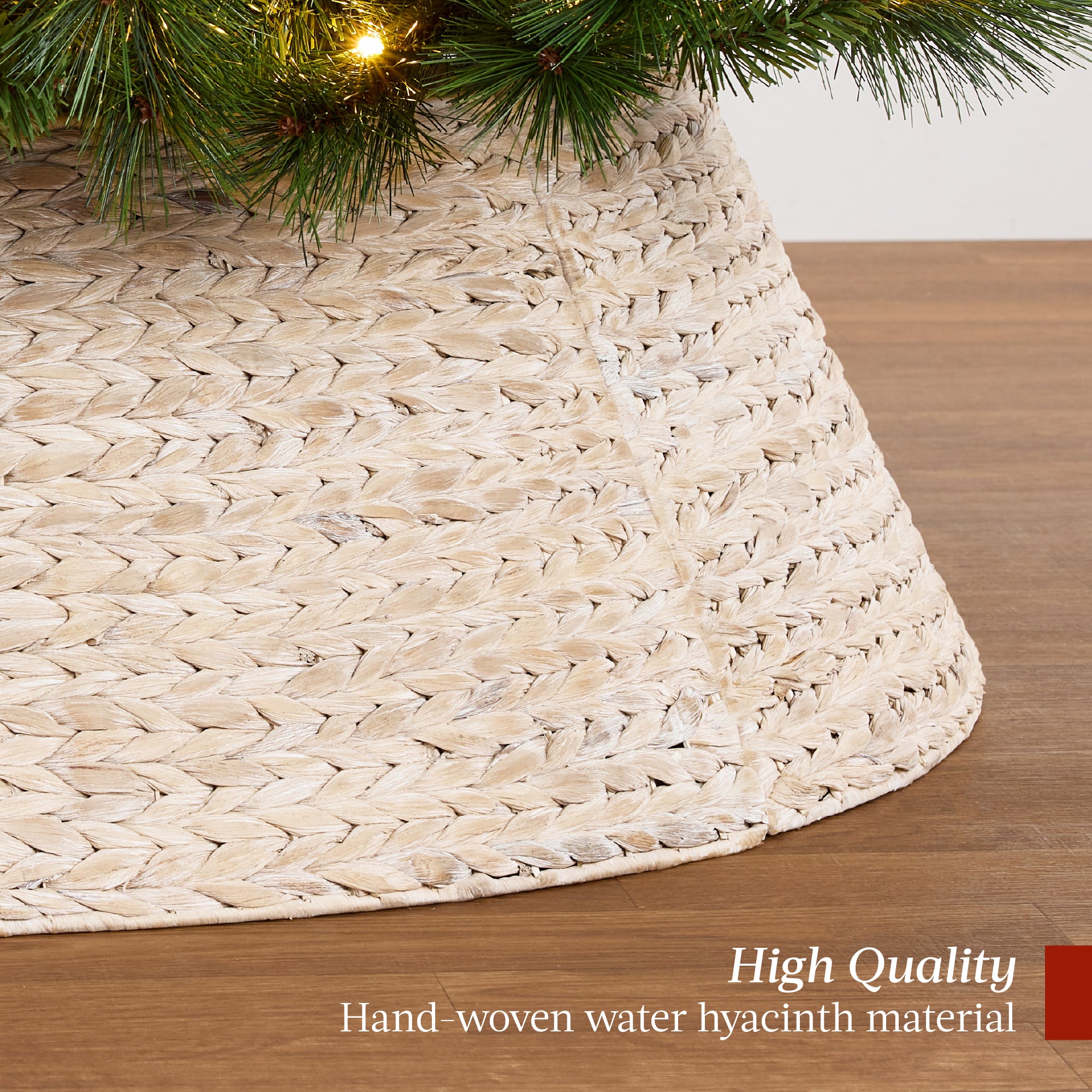 Woven Hyacinth Christmas Holiday Tree Collar - 24in