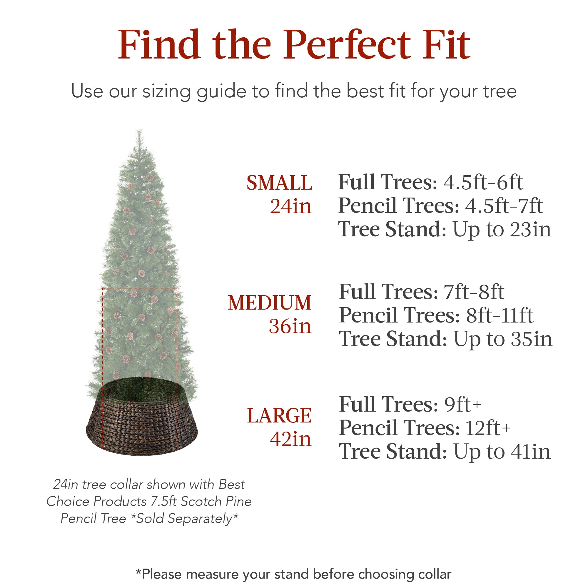 Woven Hyacinth Christmas Holiday Tree Collar - 42in – Best Choice