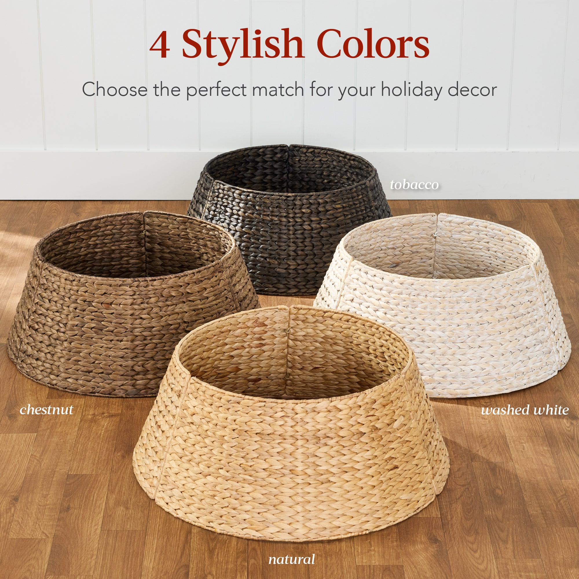 Woven Hyacinth Christmas Holiday Tree Collar - 42in – Best Choice