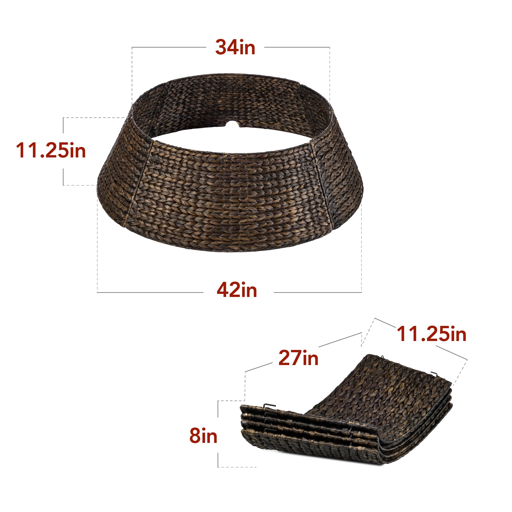 Woven Hyacinth Christmas Holiday Tree Collar - 42in – Best Choice