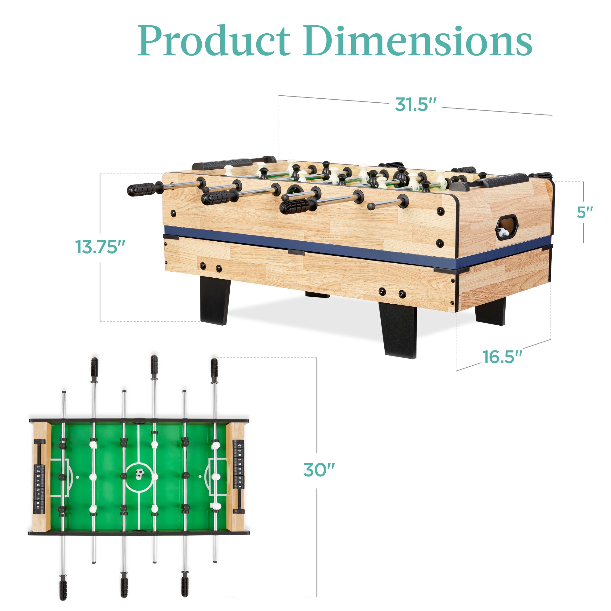 11-in-1 Combo Game Set w/ Ping Pong, Foosball, Air Hockey, 5