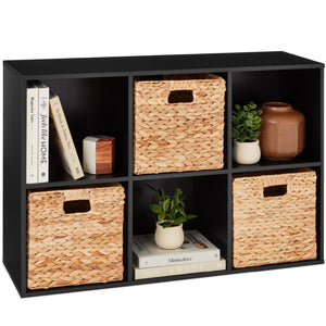 6-Cube Bookshelf,  11in Storage Display w/ Removable Panels, Customizable