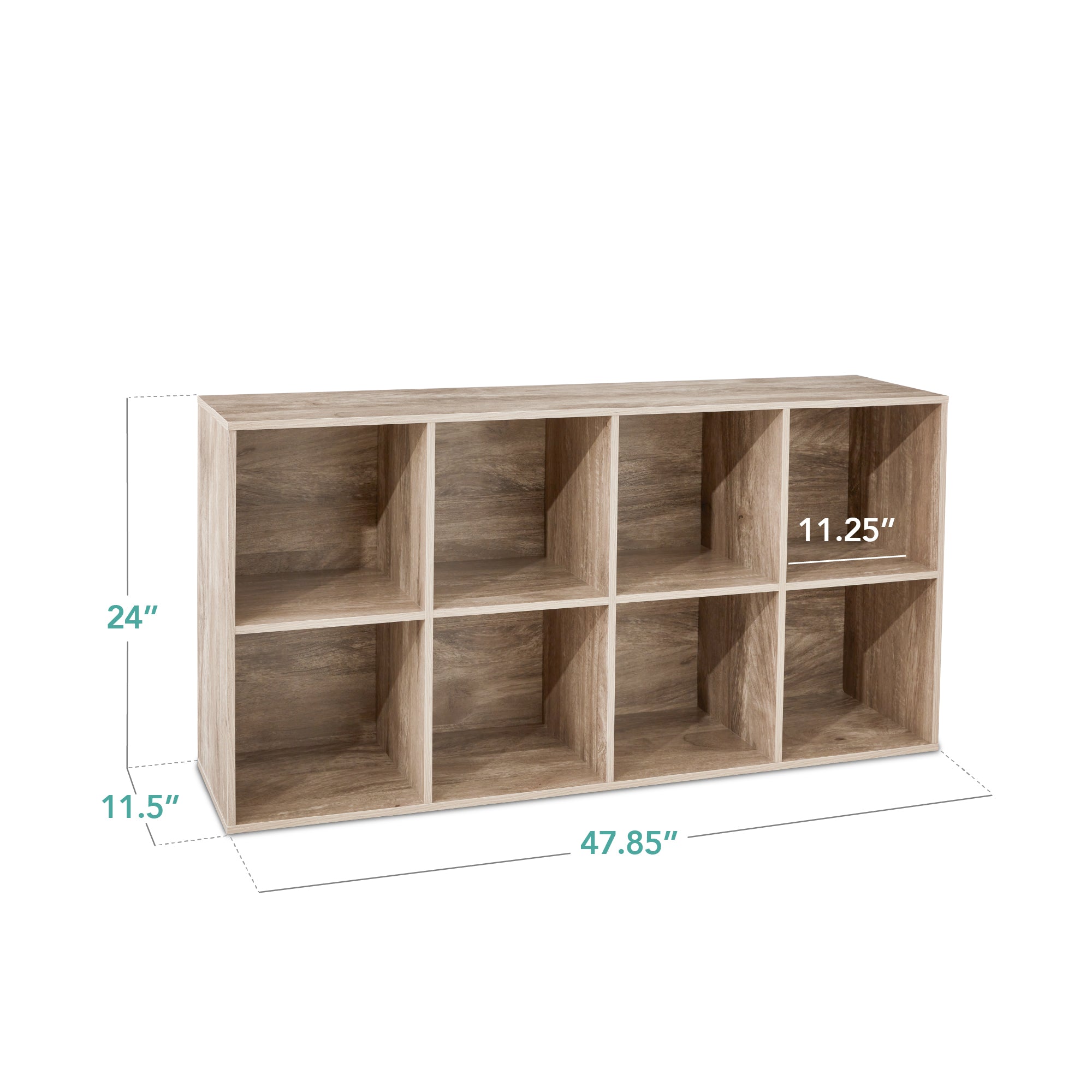 8-Cube Bookshelf, 11in Storage Display w/ Removable Panels