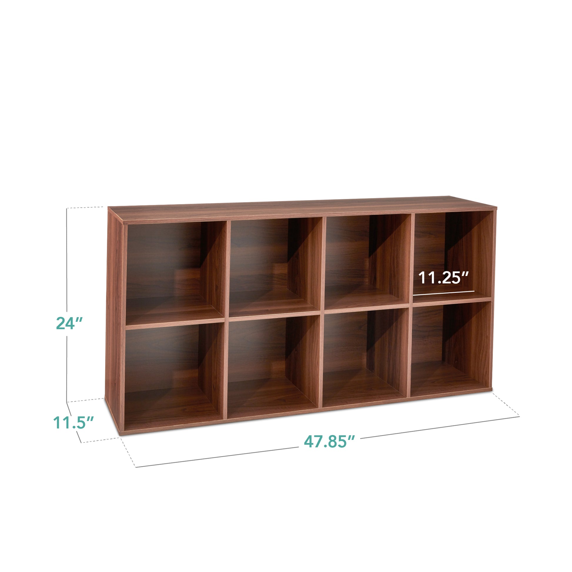 8-Cube Bookshelf, 11in Storage Display w/ Removable Panels, Customizable