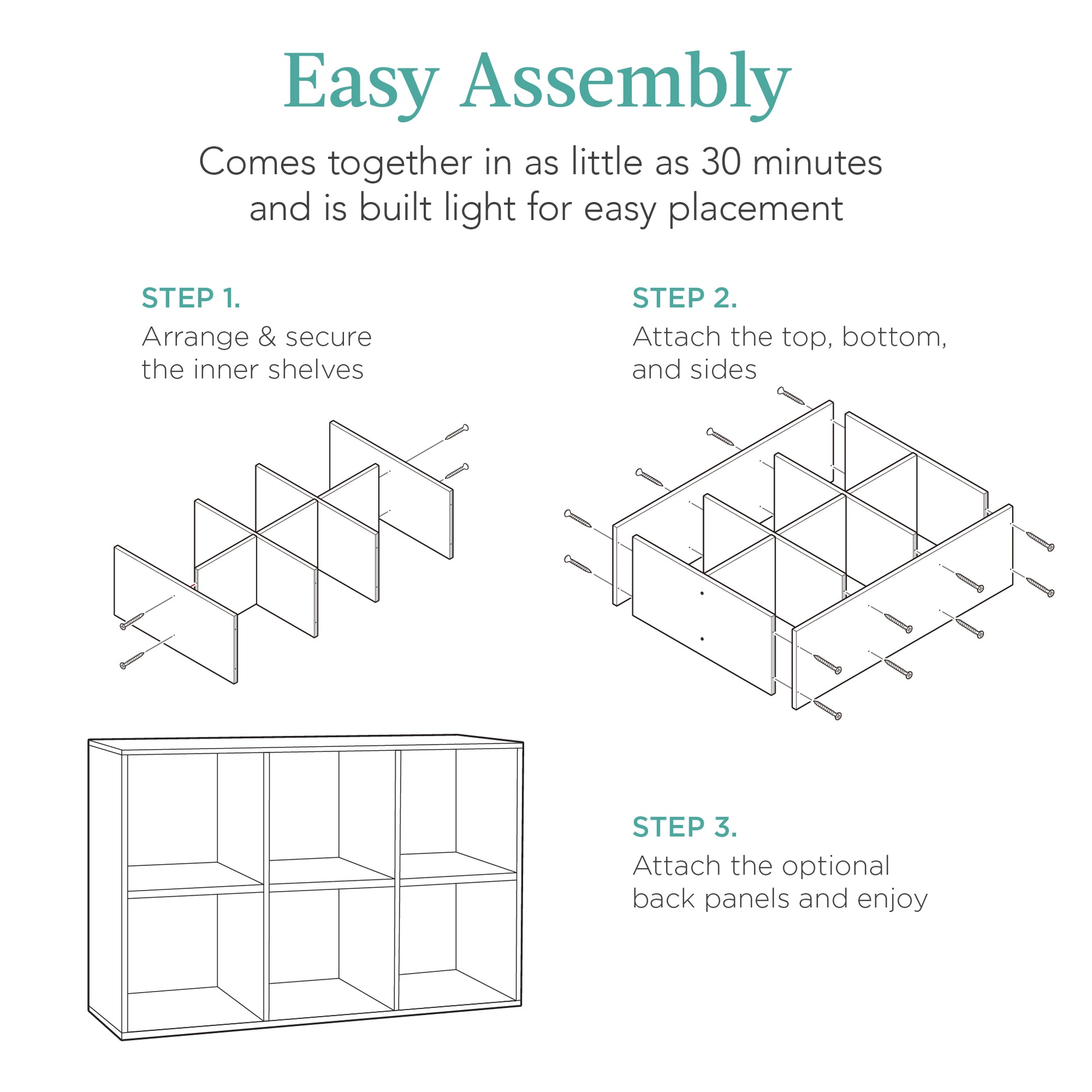 cube shelf installation tools layout