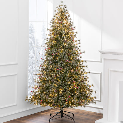 30 Pre-lit Decorative Collection Artificial Christmas White Pine