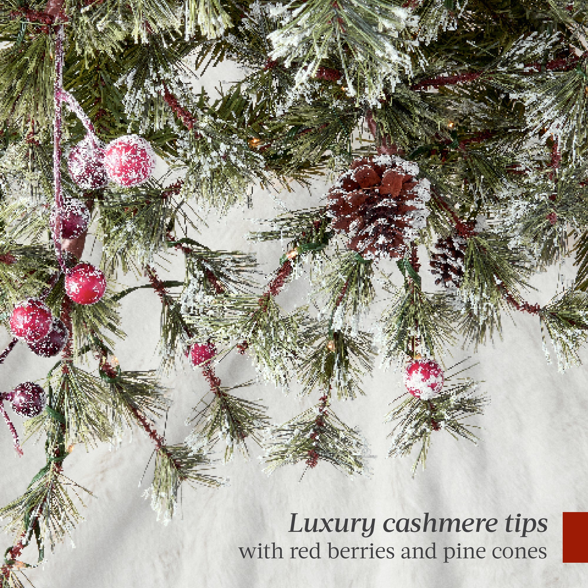 Pre-Lit Premium Semi-Flocked Cashmere Christmas Tree