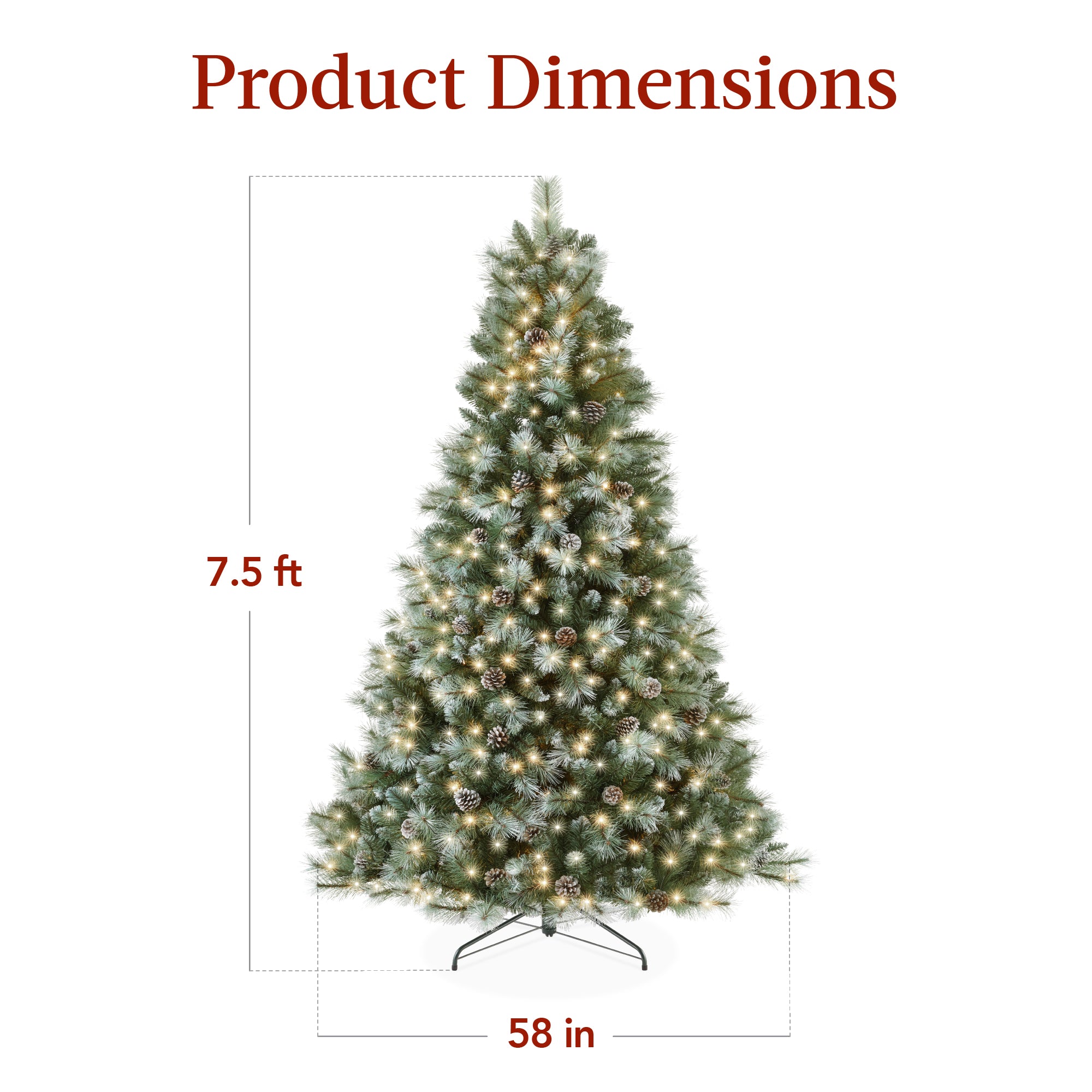 60 Pcs Christmas Picks Artificial Pine Branches 13.7 Inch Faux Frosted  Style