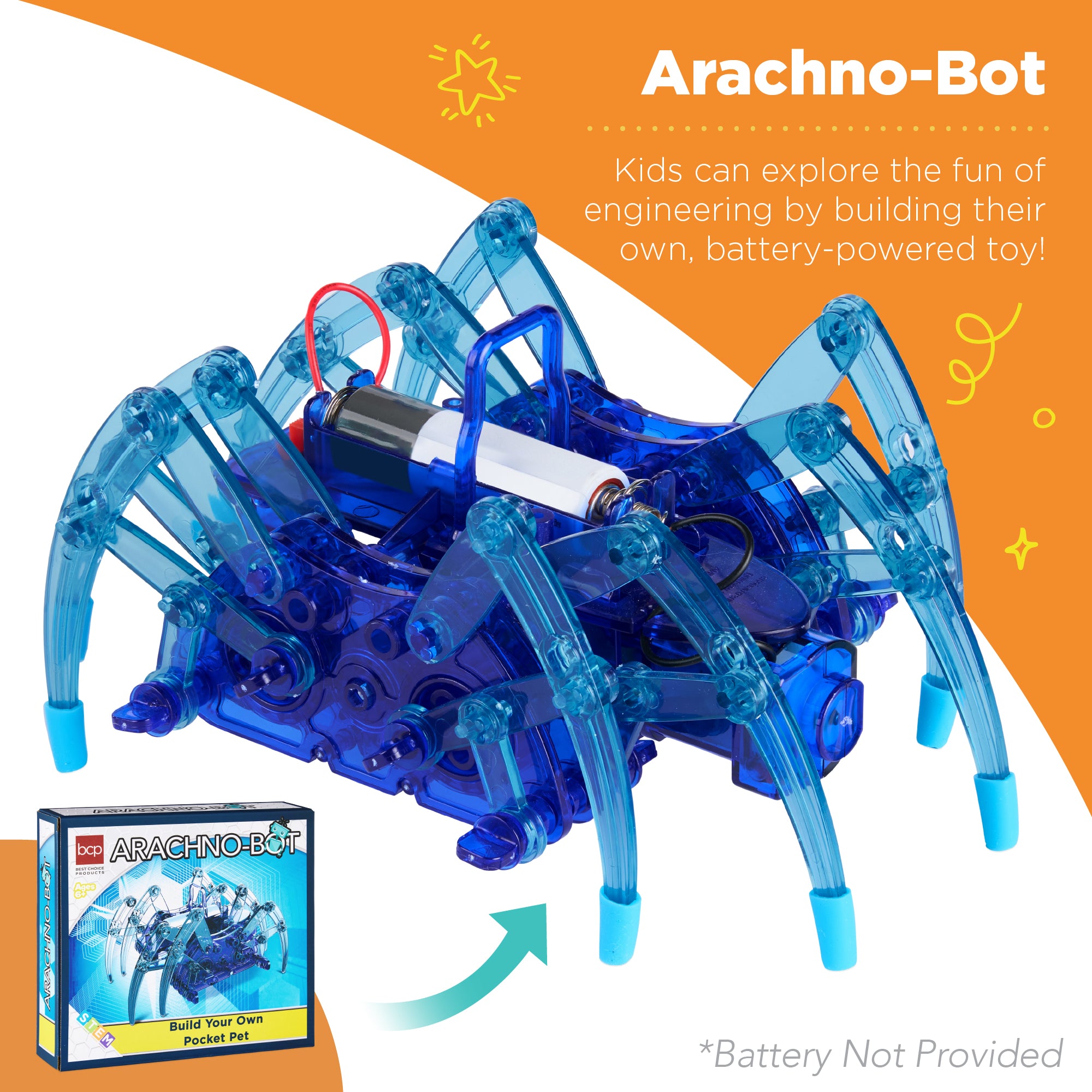 Kids 4-in-1 Science Kit, STEM & STEAM DIY Maze, Water, Spider, Battery Set