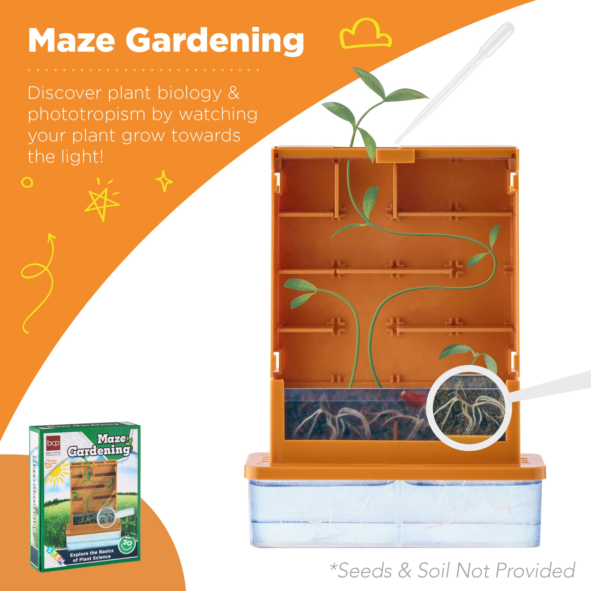 Kids 4-in-1 Science Kit, STEM & STEAM DIY Maze, Water, Spider, Battery Set