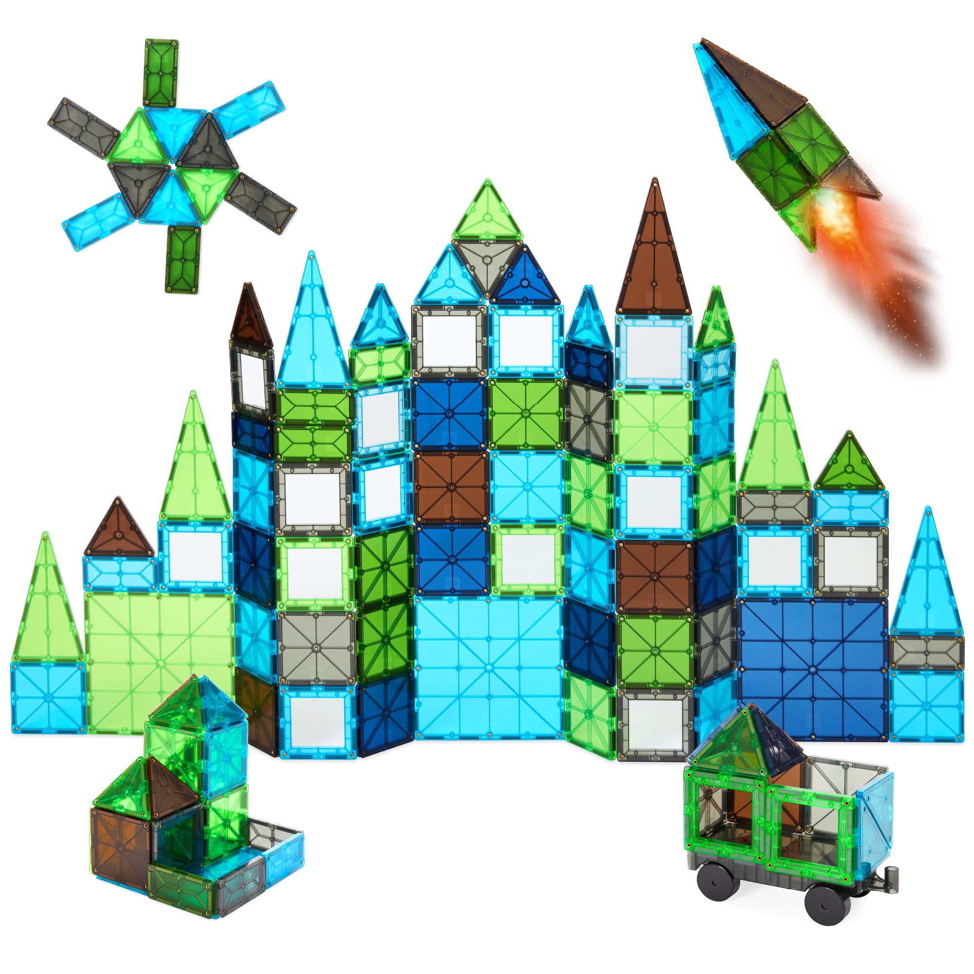 Best Choice Products 265-Piece Kids Colorful Magnetic Tiles Set 3D Construction Magnet Building Blocks Educational STEM Toy 送料無料 110-Piece Kids Magnetic Tiles STEM Construction Toy Building Block